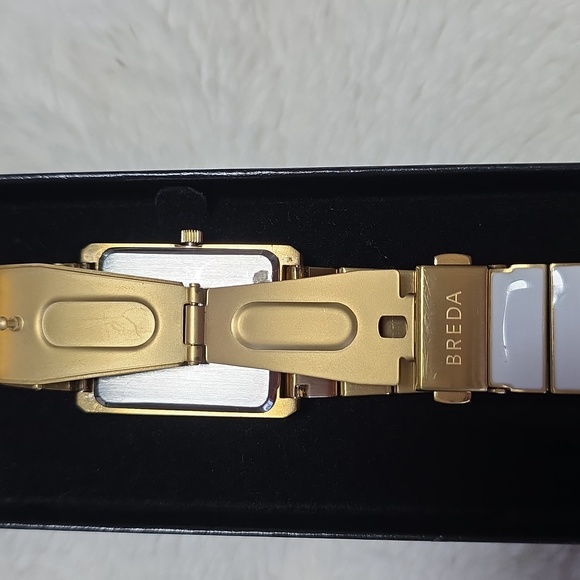 Breda Gold and White Women's Pulse Watch - Picture 2 of 5